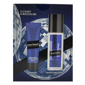 AJÁNDÉKCSOMAG BRUNO BANANI FFI PUMPÁS DEO 75ML+TUSFÜRDŐ 50ML MAGIC MAN