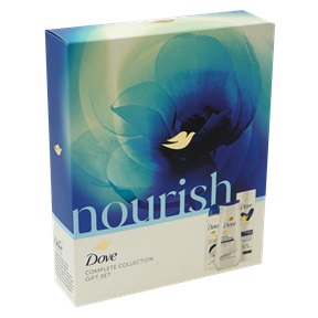 AJÁNDÉKCSOMAG DOVE NŐI TUSFÜRDŐ 225ML DEEPLY+DEO 150ML ORIGINAL+TESTÁPOLÓ 250ML ESSENTIAL CARE