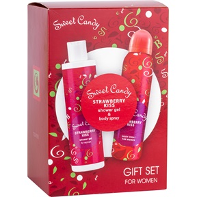 AJÁNDÉKCSOMAG DRAMERS NŐI TUSFÜRDŐ 200ML+DEO 150ML SWEET CANDY STRAWBERRY KISS
