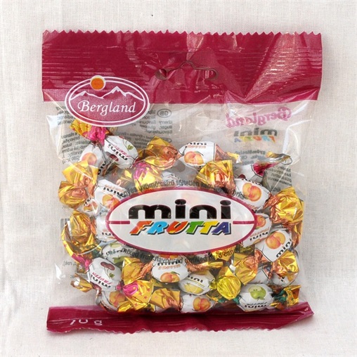 BERGLAND MINI FRUTTA KEMÉNYCUKORKA  70G VEGYES GYÜM. ÍZŰ