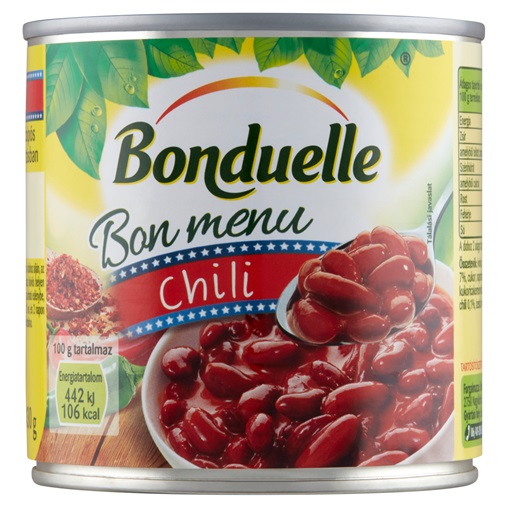 BONDUELLE BON MENU CHILI VÖRÖSBAB CSÍPŐS KONZERV 430G BONDUELLE BON MENU CHILI VÖRÖSBAB CSÍPŐS KONZERV 430G