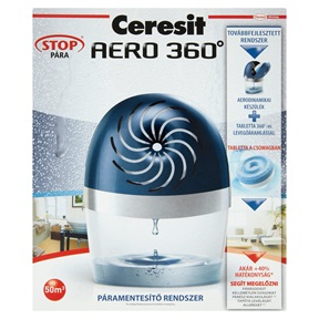 CERESIT STOP PÁRA AERO 360 PÁRAMENTESÍTŐ KÉSZÜLÉK + 1X450G TABLETTA CERESIT STOP PÁRA AERO 360 PÁRAMENTESÍTŐ KÉSZÜLÉK + 1X450G TABLETTA