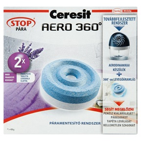 CERESIT STOP PÁRA AERO 360 PÁRAMENTESÍTŐ TABLETTA 2X450G LEVENDULA CERESIT STOP PÁRA AERO 360 PÁRAMENTESÍTŐ TABLETTA 2X450G LEVENDULA