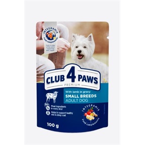 CLUB 4 PAWS PREMIUM KUTYAELEDEL ALUTAS. 100G BÁRÁNYHÚS SZÓSZBAN CLUB 4 PAWS PREMIUM KUTYAELEDEL ALUTAS. 100G BÁRÁNYHÚS SZÓSZBAN