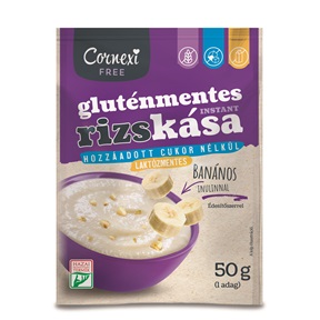 CORNEXI RIZSKÁSA GLUTÉNMENTES, LAKTÓZM., HCN 50G BANÁNOS