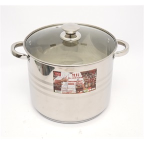 FAZÉK INOX + ÜVEGFEDŐ 26CM 11,1L-ES FAZÉK INOX + ÜVEGFEDŐ 26CM 11,1L-ES