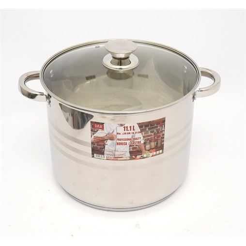 FAZÉK INOX + ÜVEGFEDŐ 26CM 11,1L-ES FAZÉK INOX + ÜVEGFEDŐ 26CM 11,1L-ES