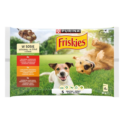 FRISKIES PURINA KUTYAELEDEL MULTIPACK (4X85G) 340G SZÓSZOS VÁLOGATÁS FRISKIES PURINA KUTYAELEDEL MULTIPACK (4X85G) 340G SZÓSZOS VÁLOGATÁS