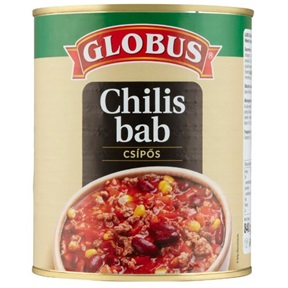GLOBUS KÉSZÉTEL KONZERV 400G CHILIS BAB CSÍPŐS GLOBUS KÉSZÉTEL KONZERV 400G CHILIS BAB CSÍPŐS