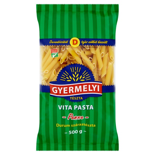 GYERMELYI DURUM TÉSZTA VITA PASTA 500G PENNE GYERMELYI DURUM TÉSZTA VITA PASTA 500G PENNE
