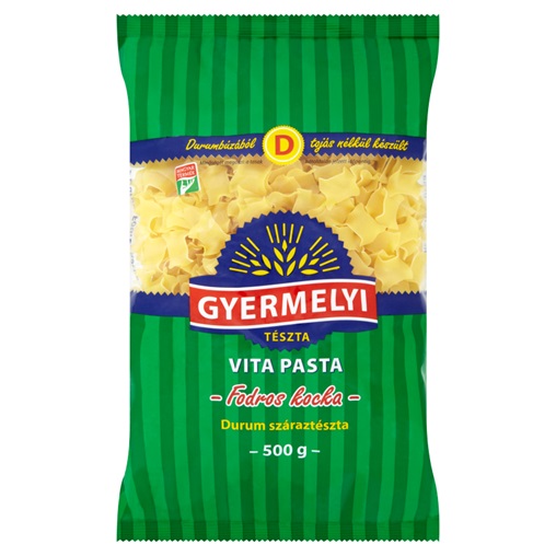 GYERMELYI DURUM TÉSZTA VITA PASTA 500G REGINELLE / FODROS KOCKA GYERMELYI DURUM TÉSZTA VITA PASTA 500G REGINELLE / FODROS KOCKA