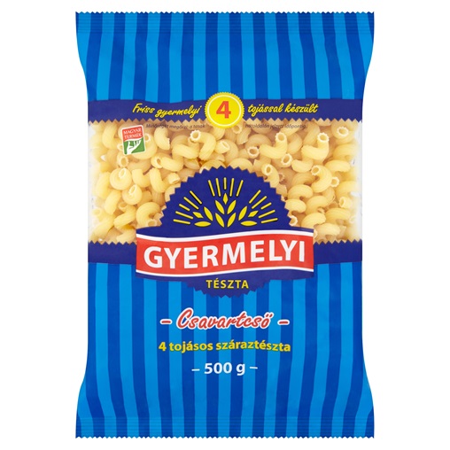 GYERMELYI TÉSZTA 4 TOJÁSOS 500G CSAVARTCSŐ GYERMELYI TÉSZTA 4 TOJÁSOS 500G CSAVARTCSŐ