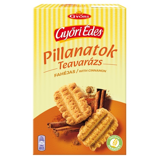 GYŐRI ÉDES PILLANATOK TEAVARÁZS KEKSZ 160G FAHÉJAS