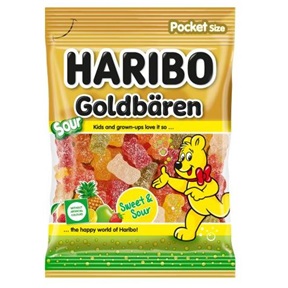 HARIBO GUMICUKOR 80G GOLDBAREN SOUR HARIBO GUMICUKOR 80G GOLDBAREN SOUR