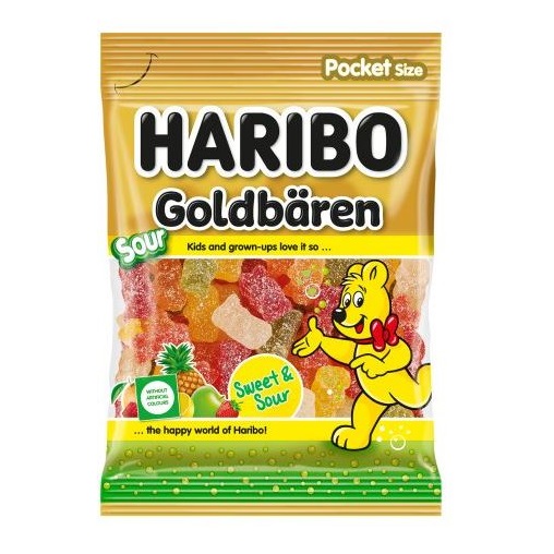 HARIBO GUMICUKOR 80G GOLDBAREN SOUR HARIBO GUMICUKOR 80G GOLDBAREN SOUR