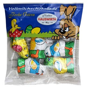 HAUSWIRTH TEJCSOKOLÁDÉ FIGURA TASAKBAN 60G CSIBÉK HAUSWIRTH TEJCSOKOLÁDÉ FIGURA TASAKBAN 60G CSIBÉK