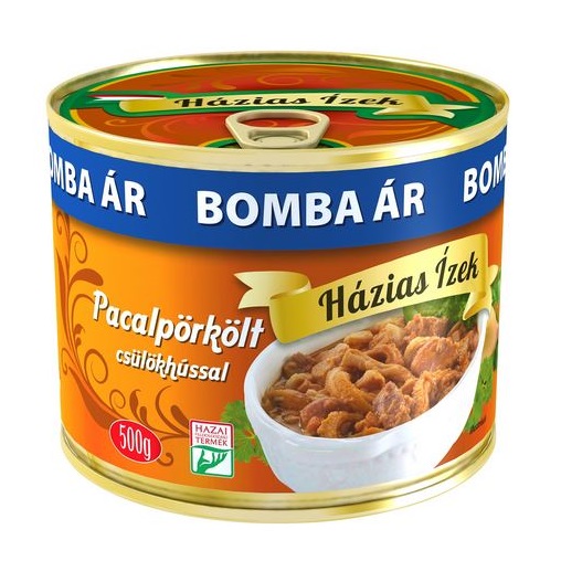 HÁZIAS ÍZEK KONZERV 500G PACALPÖRKÖLT CSÜLÖKHÚSSAL HÁZIAS ÍZEK KONZERV 500G PACALPÖRKÖLT CSÜLÖKHÚSSAL