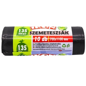 IKON SZEMETESZSÁK ÚJRAHASZNOSÍTOTT 135L-ES 70X110CM 10DB/ROLL IKON SZEMETESZSÁK ÚJRAHASZNOSÍTOTT 135L-ES 70X110CM 10DB/ROLL