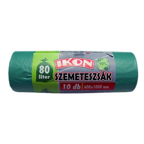 IKON SZEMETESZSÁK ÚJRAHASZNOSÍTOTT 80L-ES 60X100CM 10DB/ROLL IKON SZEMETESZSÁK ÚJRAHASZNOSÍTOTT 80L-ES 60X100CM 10DB/ROLL