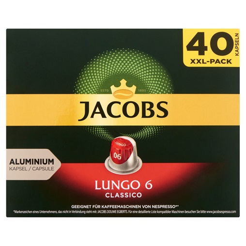 JACOBS NESPRESSO KÁVÉKAPSZULA 40DB-OS LUNGO 06 CLASSICO JACOBS NESPRESSO KÁVÉKAPSZULA 40DB-OS LUNGO 06 CLASSICO