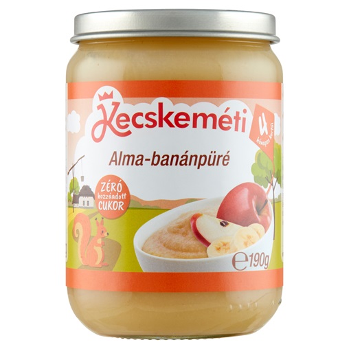 KECSKEMÉTI BÉBIÉTEL 190G 4HÓ ALMA-BANÁNPÜRÉ