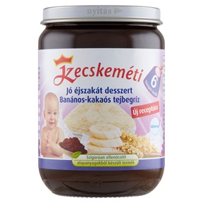 KECSKEMÉTI BÉBIÉTEL 190G 6HÓ BANÁNOS-KAKAÓS TEJBEGRÍZ KECSKEMÉTI BÉBIÉTEL 190G 6HÓ BANÁNOS-KAKAÓS TEJBEGRÍZ