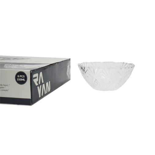 KOMPÓTOS TÁLKA KÉSZLET ÜVEG 6DB-OS 250ML RAYAN