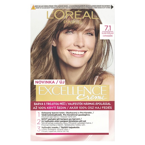 LOREAL EXCELLENCE KRÉMHAJFESTÉK 7.1 HAMVASSZŐKE LOREAL EXCELLENCE KRÉMHAJFESTÉK 7.1 HAMVASSZŐKE