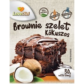 LOVE DIET GL.MENTES - LAKTÓZMENTES BROWNIE SZELET 30G KÓKUSZOS