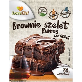 LOVE DIET GL.MENTES - LAKTÓZMENTES BROWNIE SZELET 30G RUMOS ÍZŰ