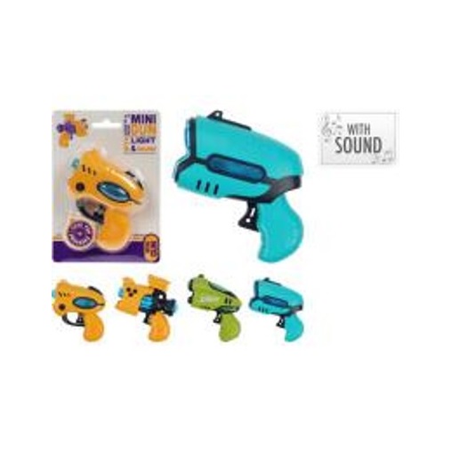 MINI PISZTOLY 10CM HANG+FÉNY S30002150