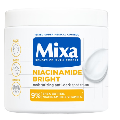 MIXA TESTÁPOLÓ TÉG. 400ML NIACINAMIDE BRIGHT / NAGYON SZÁRAZ BŐRRE MIXA TESTÁPOLÓ TÉG. 400ML NIACINAMIDE BRIGHT / NAGYON SZÁRAZ BŐRRE