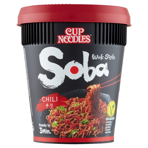 NISSIN CUP NOODLES SOBA BÖGRÉS INSTANT TÉSZTA 92G CHILI ÍZŰ SZÓSSZAL