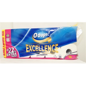 OOOPS! WC-PAPÍR 3RTG 20TEK EXCELLENCE SENSITIVE