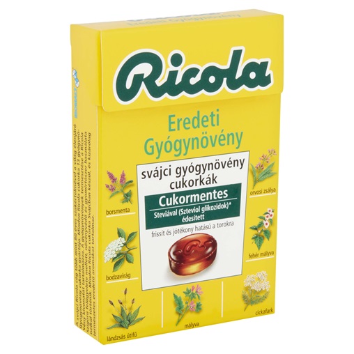 RICOLA SVÁJCI GYÓGYNÖVÉNY CUKORKA 40G EREDETI GYÓGYNÖVÉNY