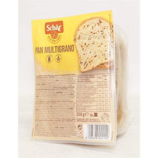 SCHAR GLUTÉNMENTES PAN MULTIGRANO SZELETELT MAGVAS KENYÉR 250G