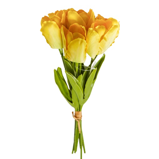 SELYEMVIRÁG TULIPÁN CSOKOR 7 SZÁLAS 33CM SÁRGA