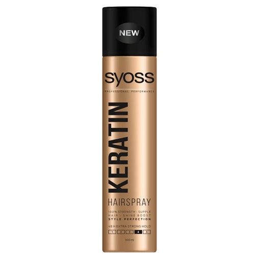 SYOSS HAJLAKK 300ML KERATIN EXTRA ERŐS 4 / ARANY SYOSS HAJLAKK 300ML KERATIN EXTRA ERŐS 4 / ARANY