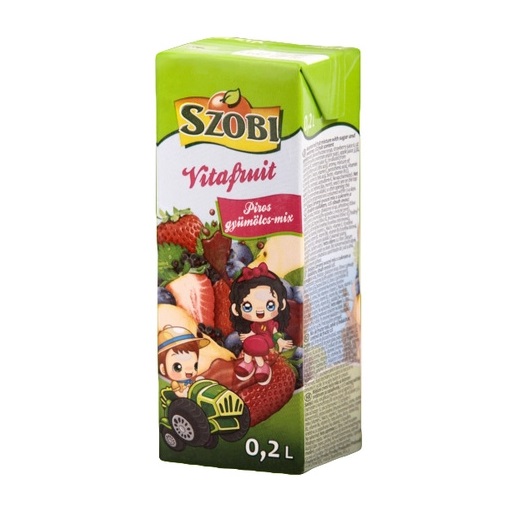 SZOBI GYÜMÖLCSITAL 0,2L 12% VITAFRUIT PIROS GYÜMÖLCS-MIX