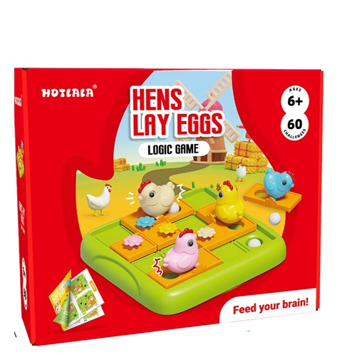 TÁRSASJÁTÉK - IQ PUZZLE PÁLYA TYÚKOK ÉS TOJÁSOK + KÁRTYA 23X19CM DOB. TS3104