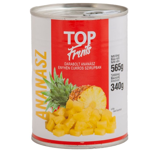 TOP FRUITS ANANÁSZ KONZERV 340G/565G DARABOLT