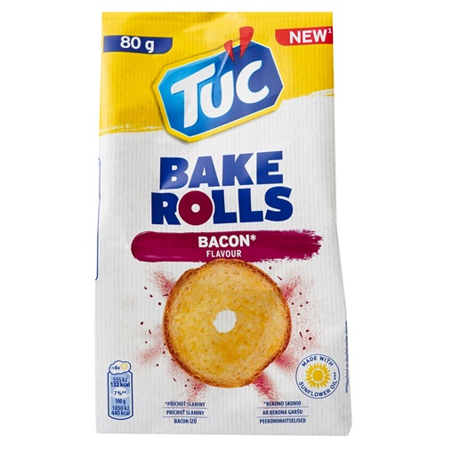 TUC BAKE ROLLS KENYÉRCHIPS 80G BACONOS TUC BAKE ROLLS KENYÉRCHIPS 80G BACONOS