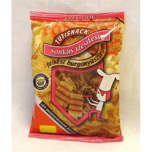 TUTISNACK SÜTNIVALÓ FÉLKÉSZ BURGONYASZIROM 60G SONKÁS ÍZŰ