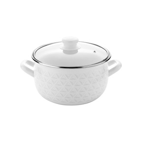 ZOMÁNCEDÉNY ÜVEGFEDŐVEL 16CM 2,2L GYÉMÁNT DEKOR